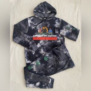 Men’s Cheech And Chong Sweatsuit, Size Large, NEW